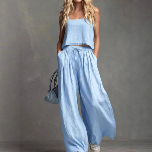 Damen Sommerliches Freizeit-Set mit weitem Oberteil und lässiger Hose EB