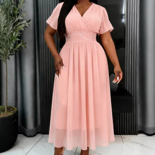 Damen Maxikleid mit exklusivem Glitzer-Akzent EB