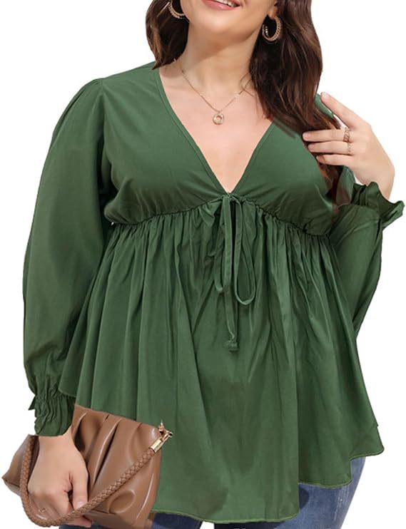Damen Bluse mit eleganten Rüschendetails und modischem Print EB