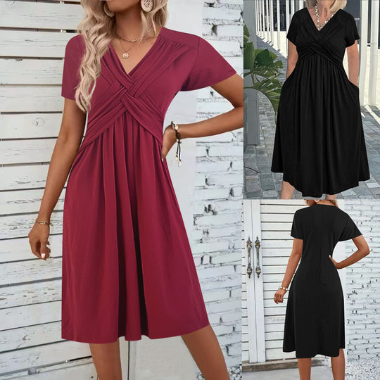 Damen Jumpsuit mit figurbetontem Wickeldesign und elegantem V-Ausschnitt EB