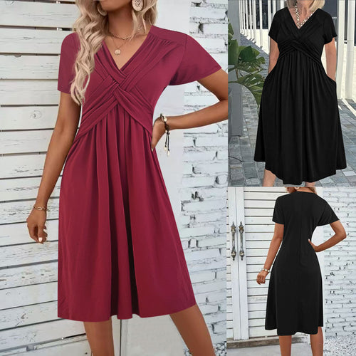 Damen Jumpsuit mit figurbetontem Wickeldesign und elegantem V-Ausschnitt EB