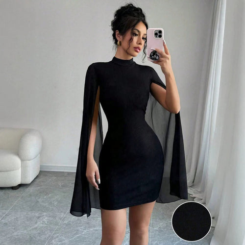 Damen Kleid mit eleganten Flügelärmeln und figurbetontem Schnitt EB