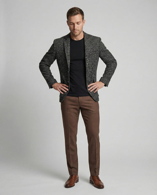 Herren eleganter strukturierten Blazer mit modernem Gewebe und stilvollen Details EB