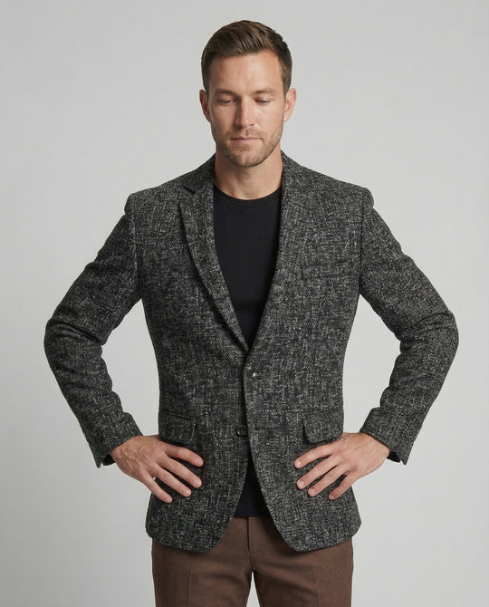 Herren eleganter strukturierten Blazer mit modernem Gewebe und stilvollen Details EB