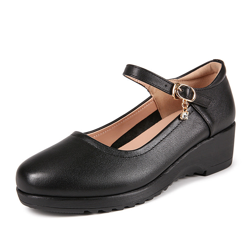 Damen Mary Jane Schuhe mit bequemem Blockabsatz und verstellbarem Riemen EB