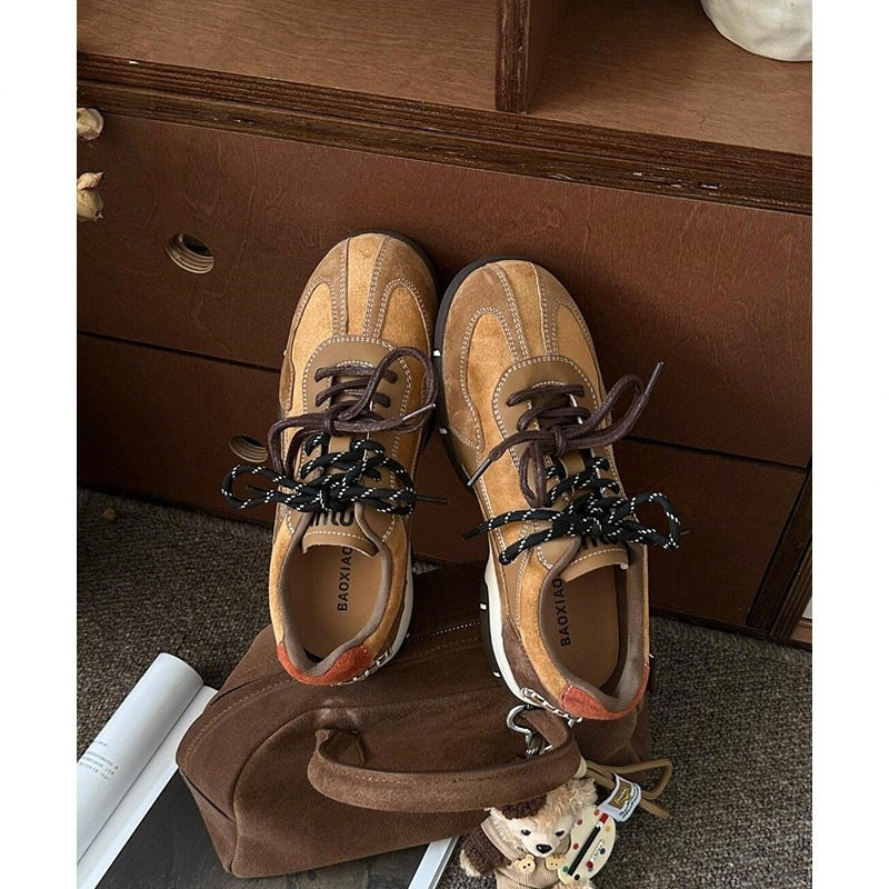 Damen modische Sneakers mit strapazierfähigem Wildleder und atmungsaktiver Sohle EB