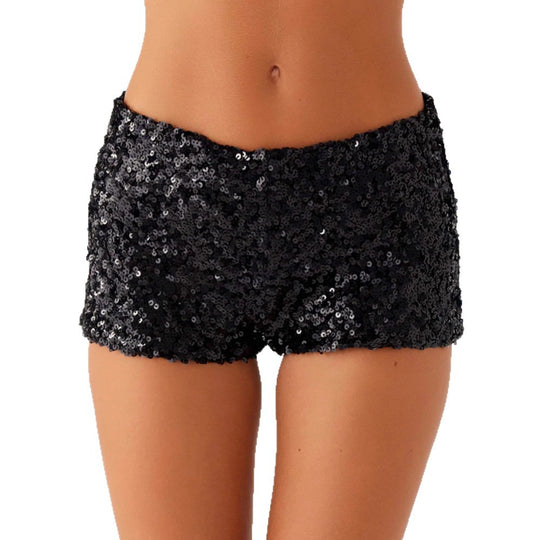 Damen Glitzernde Shorts mit angesagtem Schnitt und elastischem Bund EB