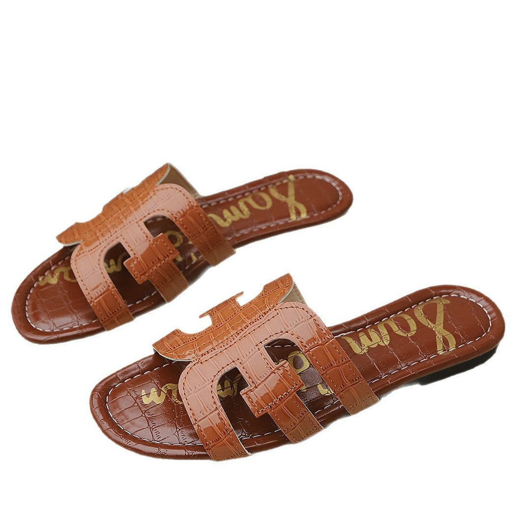 Damen bequeme Hygiene-Pantoletten mit modischem Riemendesign EB