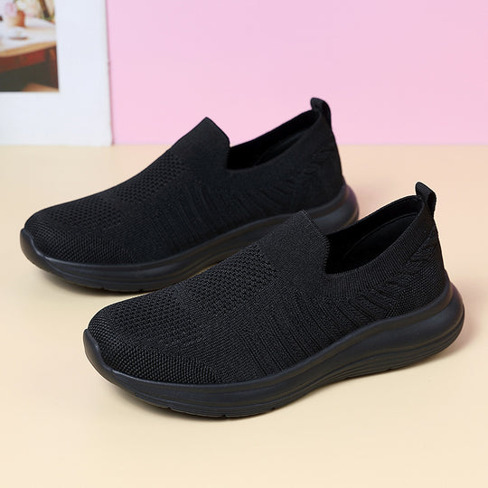 Damen nan atmungsaktiver Strick-Slipper mit viskoelastischer Innensohle und flexibler Gummilaufsohle EB
