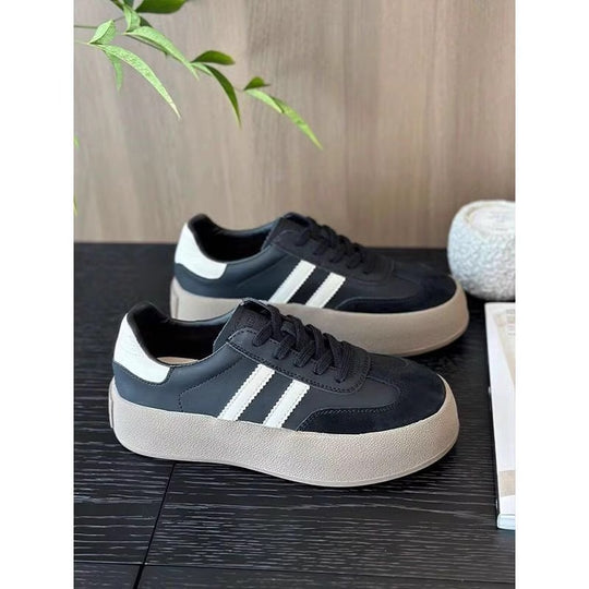 Damen Platform Sneakers mit modischem Design und dicker Sohle EB