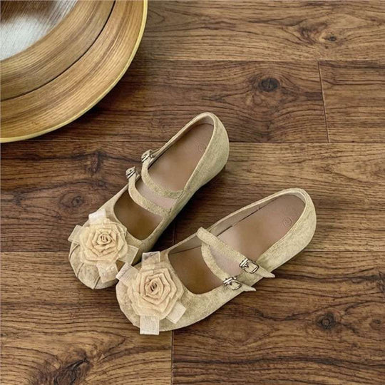 Damen Ballerinas mit dekorativem Blumenmotiv EB