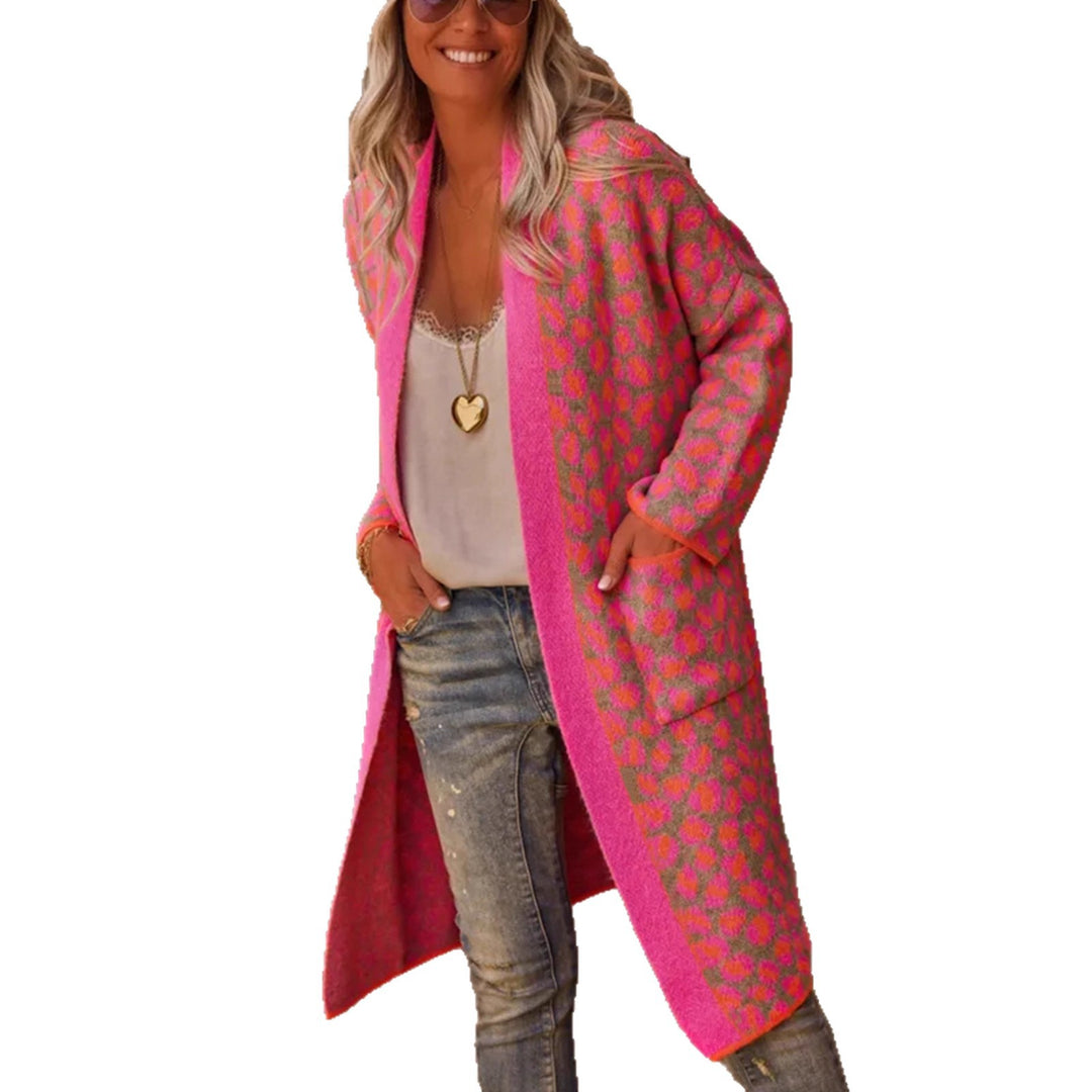 Damen modischer Cardigan mit auffälligem Muster EB