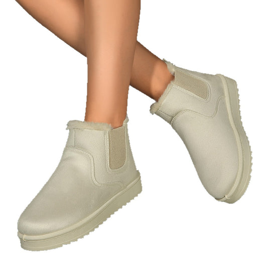 Damen  Chelsea-Boots mit warmem Teddyfutter, elastischem Seiteneinsatz und rutschfester Profilsohle EB