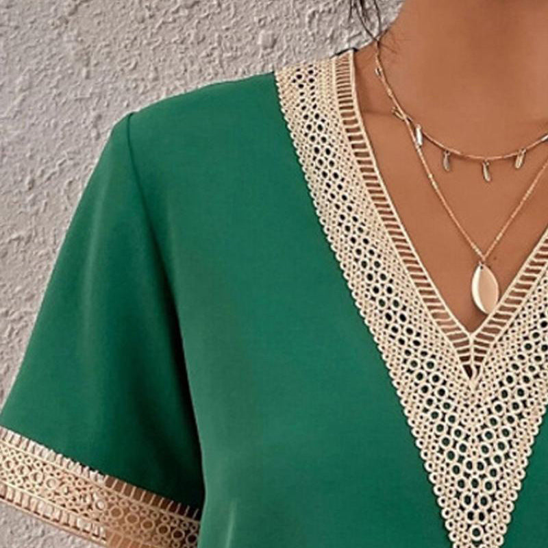 Damen Tunika mit luxuriösem Spitzenbesatz EB