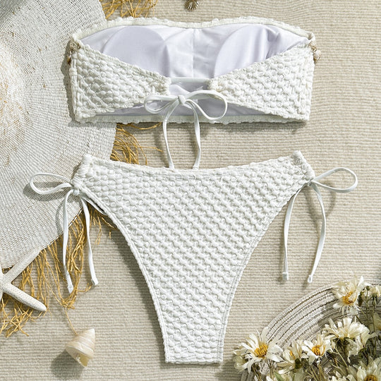 Damen Bandeau-Bikini mit edlen Muschelverzierungen EB