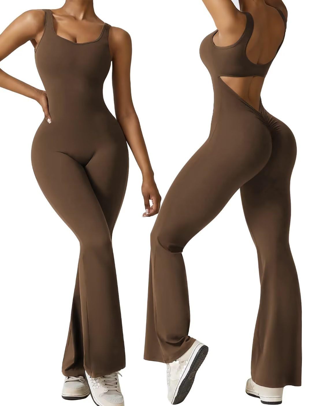 Damen Sportlicher Jumpsuit mit angeschnittenem Schnitt und trendy Cut-Outs EB
