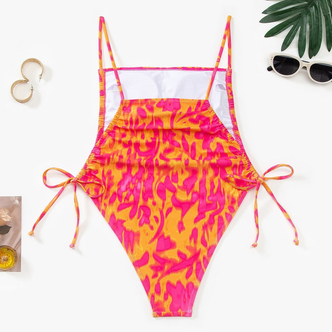 Damen Schwimmanzug mit kreativem floralen Muster und verstellbaren Trägern EB