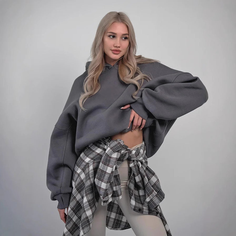 Damen oversized Kapuzenpullover mit extraweiter Passform und tief geschnittener Kapuze Eichborn Berlin