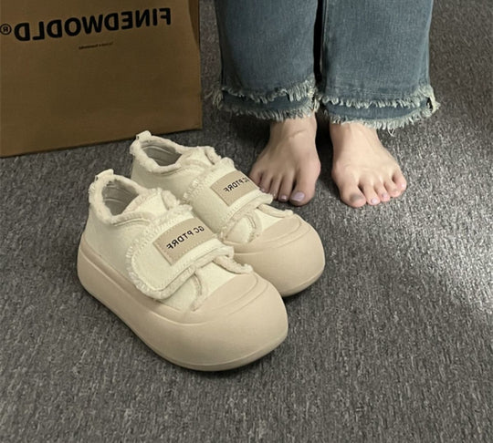 Damen modische Sneakers mit bequemem Klettverschluss und schaumstoffgepolsterter Sohle EB