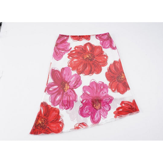 Damen Floral Maxi-Rock mit asymmetrischem Saum und elastischem Bund EB