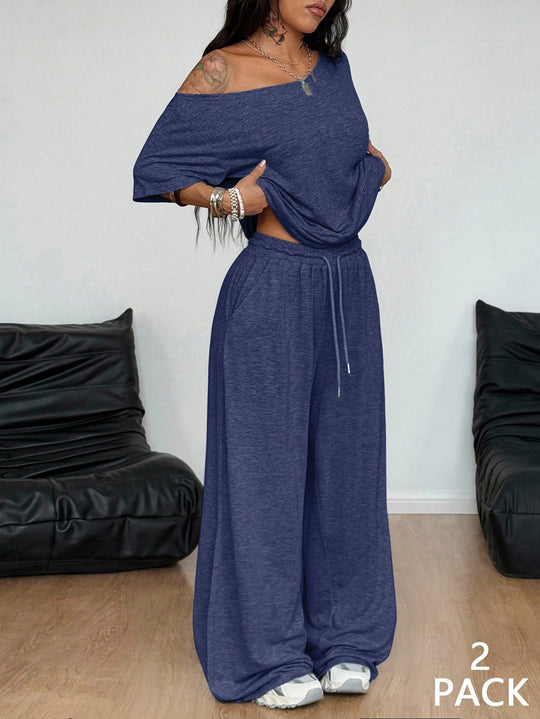 Damen lässiges Oberteil und Jogginghose Set EB