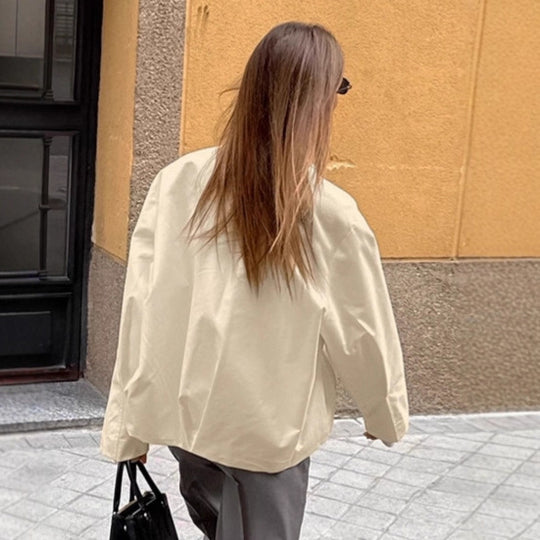 Damen Oversized Utility-Jacke mit modernem Zip-Design EB