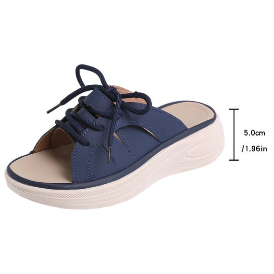 Damen Clogs mit angesagtem Schnürdesign und komfortabler Plateau-Sohle EB