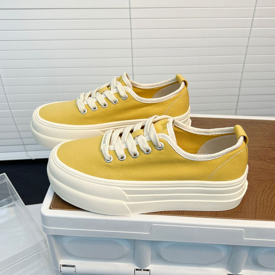 Damen Modische Plateau-Sneaker mit erhöhtem Sohlenprofil und atmungsaktivem Obermaterial EB