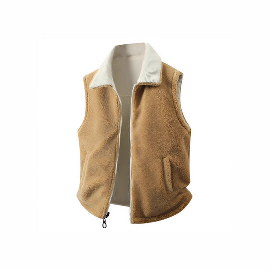 Damen Sherpa-Fleeceveste mit Rippenkragen, durchgehendem Reißverschluss und Eingrifftaschen EB