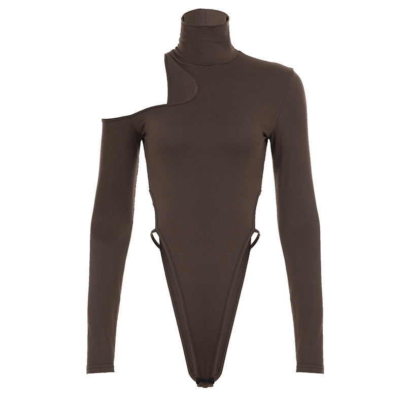 Damen Body mit asymmetrischem Schnitt und hohen Rüschen EB
