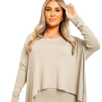 Damen asymmetrisches Minikleid mit überschnittenen Schultern EB