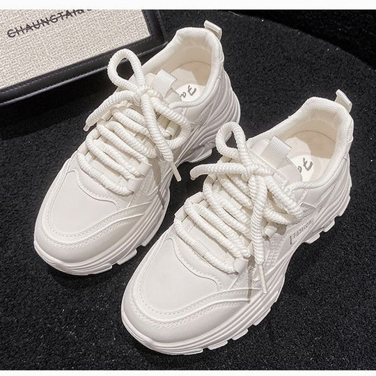 Damen modische Plattform Sneakers mit atmungsaktiver Sohle und rutschfester Laufsohle EB