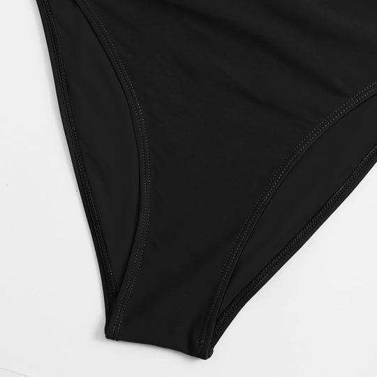 Damen Einteiliger Badeanzug mit tiefem V-Ausschnitt und verstellbaren Trägern EB