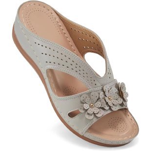 Damen komfortable Sandalen mit floralem Dekor EB