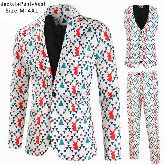 Herren elegantes Anzug-Set mit kreativem Schneeflocken-Muster EB