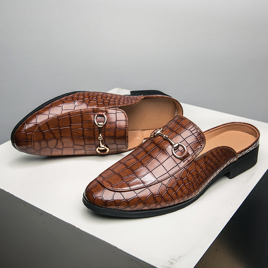 Damen Elegante Mokassins mit Premium-Krokodil-Leder und goldenen Akzenten EB