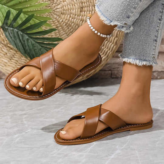 Damen Riemchen-Sandalen mit geschmackvollem Kreuzriemen-Design EB