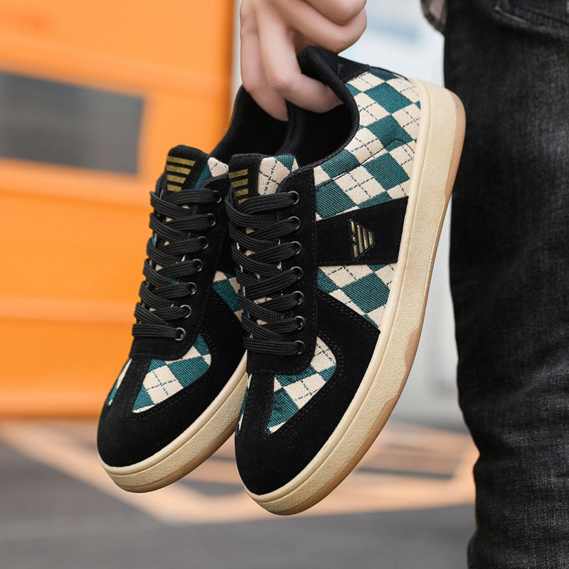 Damen Modische Sneaker mit Rautenmuster und rutschfester Sohle EB