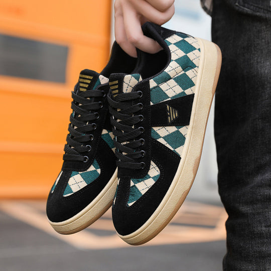 Damen Modische Sneaker mit Rautenmuster und rutschfester Sohle EB