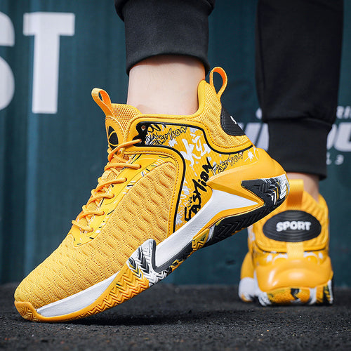 Damen Sportliche Basketball Sneakers mit atmungsaktivem Obermaterial und dämpfender Sohle EB