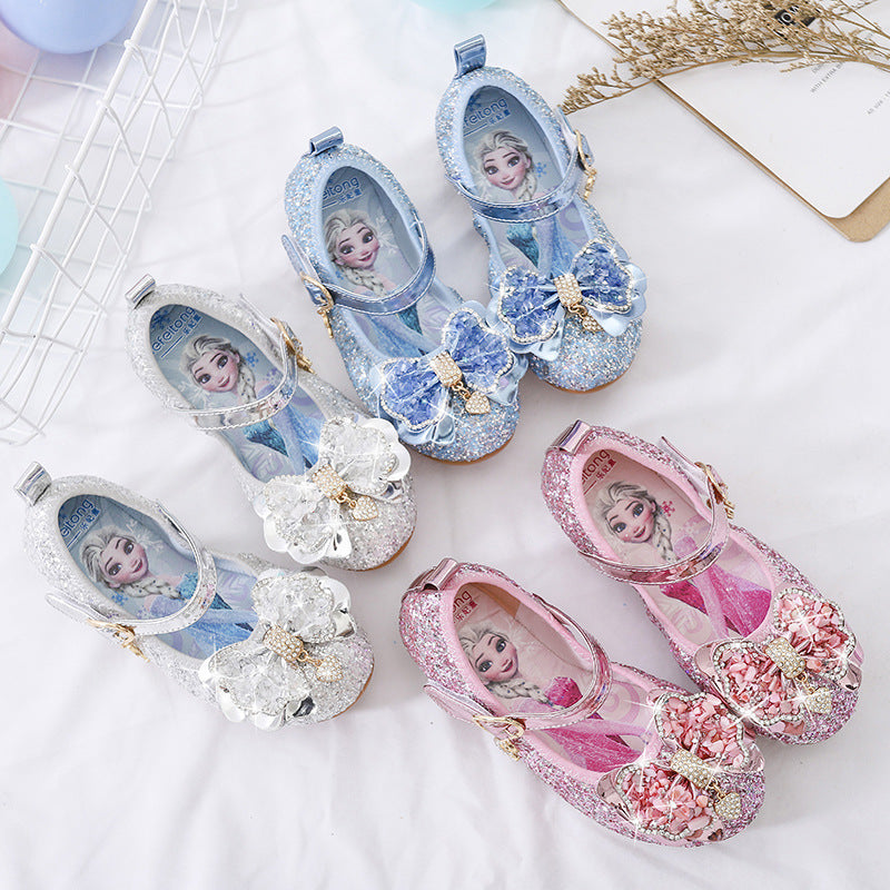 Mädchen Glitzernde Ballerinas mit dekorativer Blumenapplikation EB