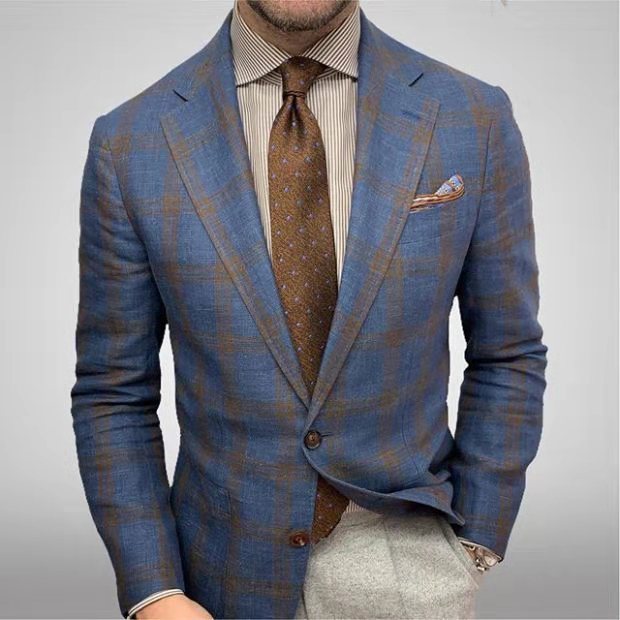 Herren eleganter Karoanzug EB