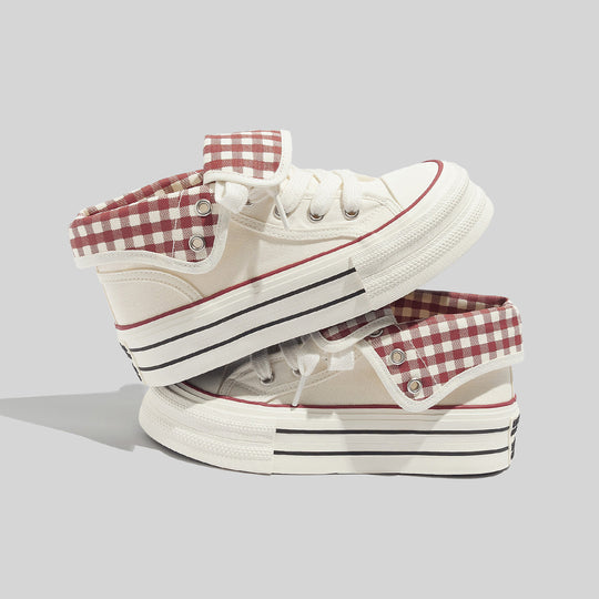 Damen Hochwertige Chunky Sneakers mit Gingham-Details EB