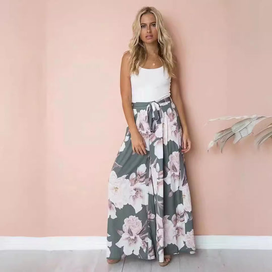 Damen Maxirock mit floralem Druck EB