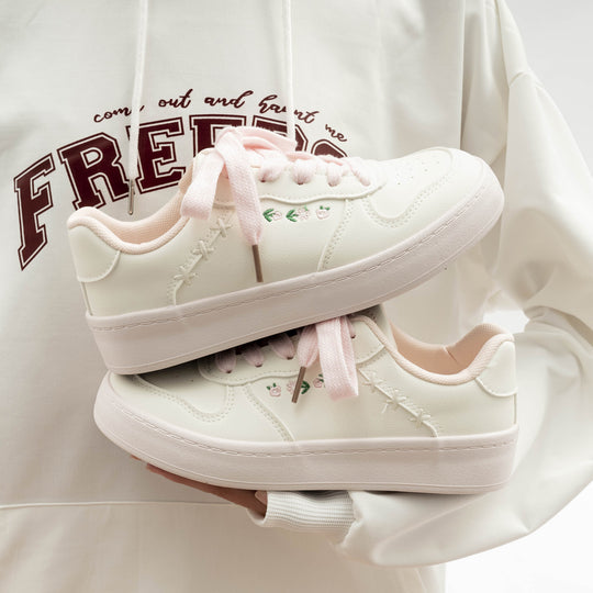 Damen Sneakers mit floralem Stickmuster und bequemer Dämpfung EB
