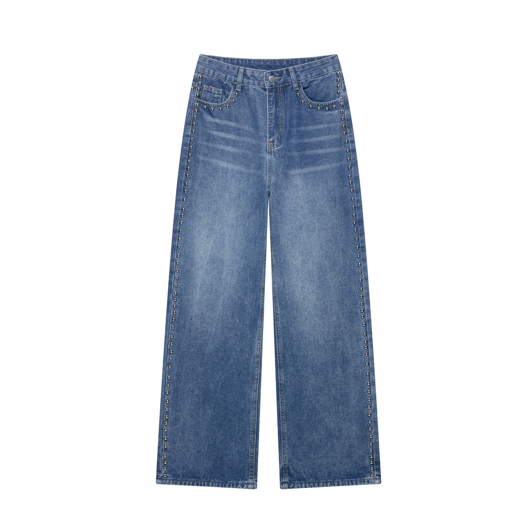Damen Weite Jeans mit Schmuckdetails EB