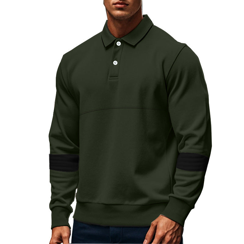 Herren Polo Sweatshirt mit modernem Design und kontrastierenden Ärmelakzenten EB
