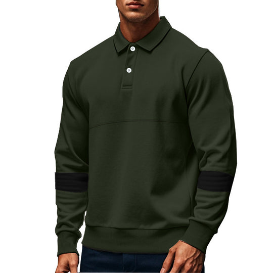 Herren Polo Sweatshirt mit modernem Design und kontrastierenden Ärmelakzenten EB