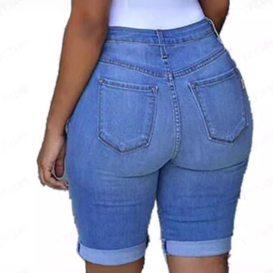 Damen Destroyed Denim-Hose mit lässigem Schnitt und modischen Rissdetails EB