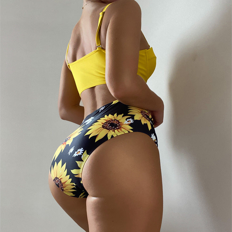 Damen Hochtaillierter Bikini mit eleganten Pudding-Schalen EB